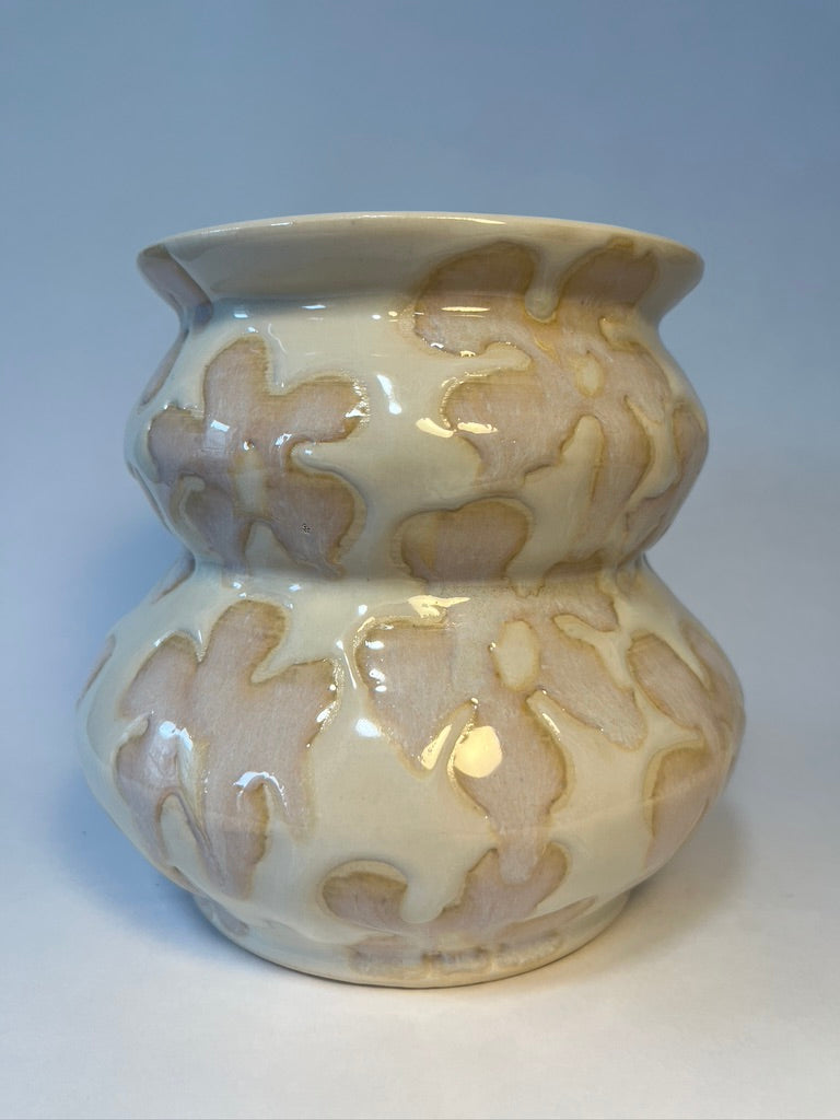 pink and white floral vase