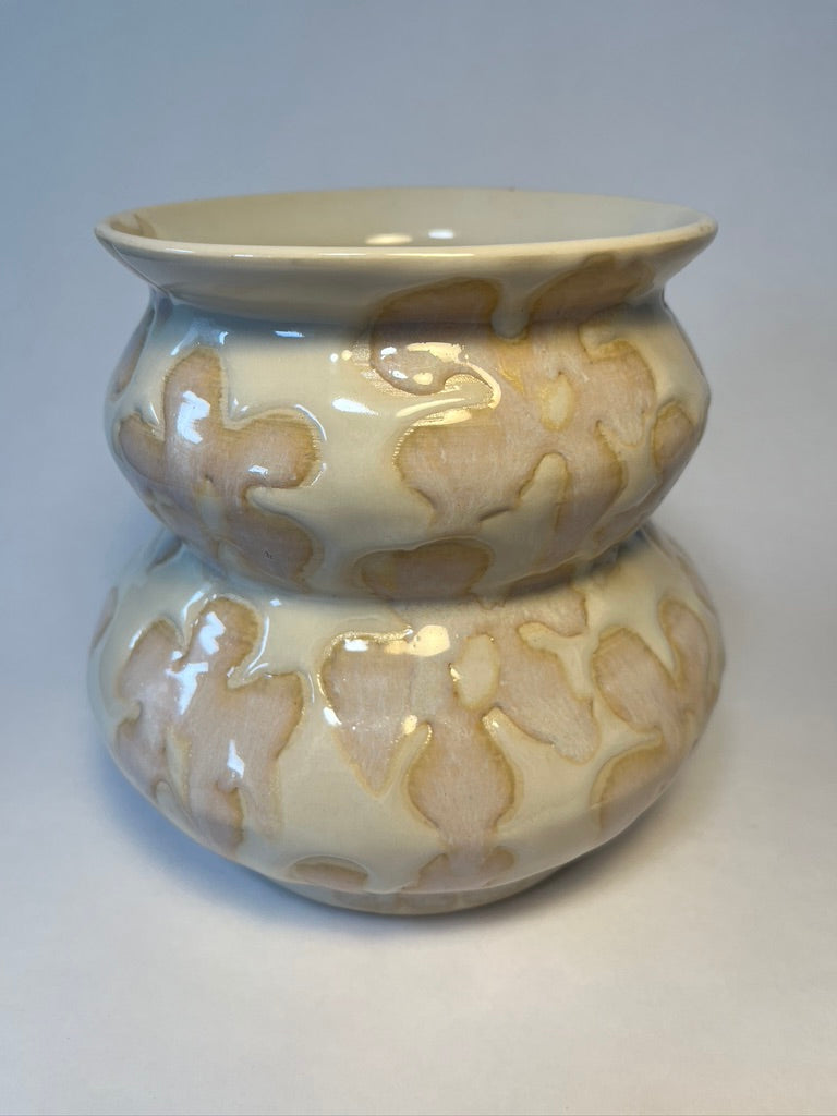 pink and white floral vase