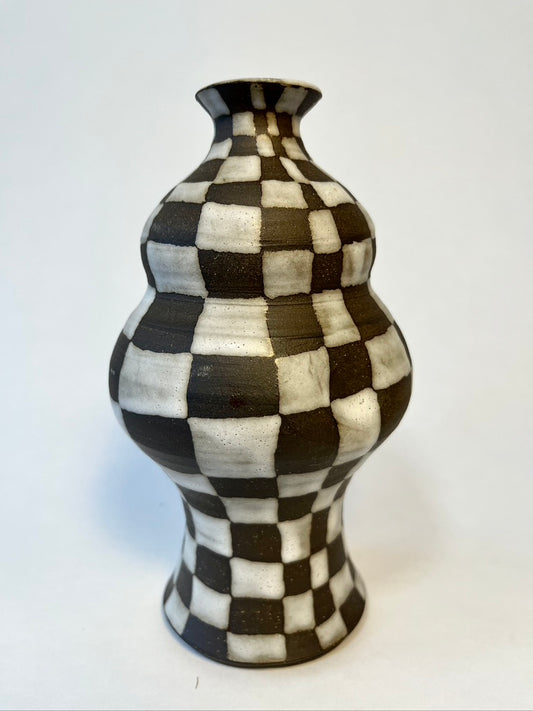 checkered vase